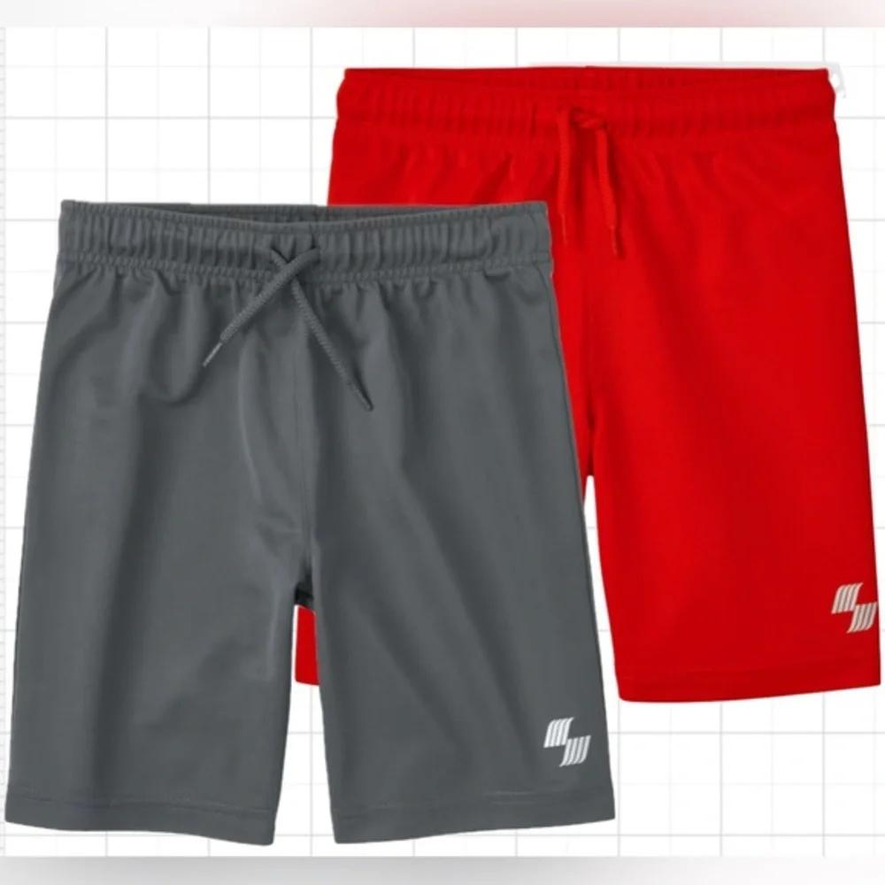 Bundle‎ “2” PLACE sport boys athletic shorts basketball small size 5/6 red gray